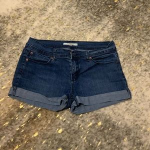 No. 21 Dark Navy Blue Denim Jean Shorts Cuffed Hem Size 30 Summer